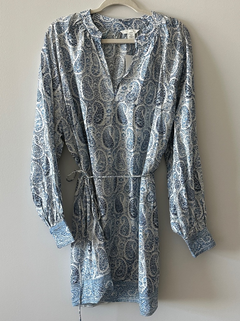 H&M Blue and White Paisley Mini Dress